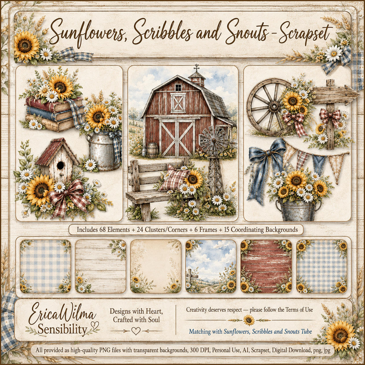 (image for) EW AI Sunflowers, Scribbles and Snouts - Scrapset 2026